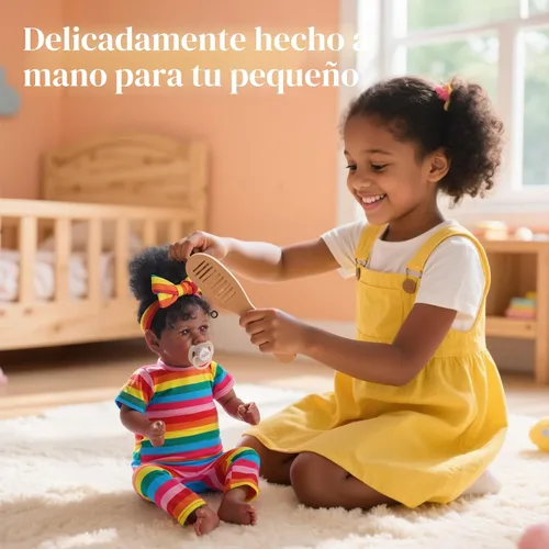 Vista 3 de JIZHI Muñecas Bebé Reborn Negras - Cuerpo Suave Realista Afroamericana Muñeca de Niña Recién Nacida de 20 Pulgadas Mejor Set de Regalo de Cumpleaños