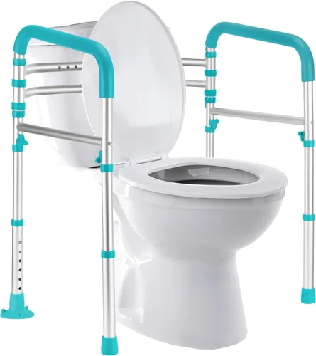 Vista 10 de Lianjindun Barras de seguridad para inodoro, asas de baño plegables y portátiles para ancianos, personas mayores, discapacitados y minusválidos