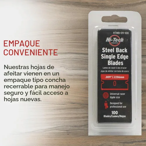 Vista 5 de Hoja de afeitar de un solo filo, acero inoxidable, disponible en paquetes a granel (100)