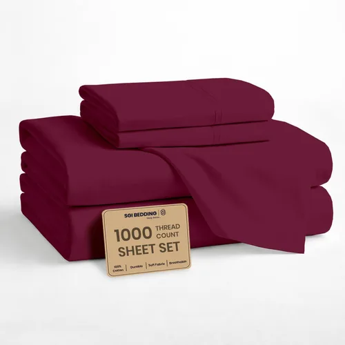 Vista 22 de SGI bedding Sábanas 100% algodón egipcio, tamaño individual, sábanas de hotel de lujo de 1000 hilos, bolsillo profundo de 18 pulgadas, suave