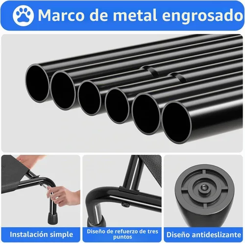Vista 7 de Simple Trending Cama Elevada para Perros Grandes, Cuna Elevada Refrescante para Perros con Refuerzos, Cama Transpirable para Mascotas