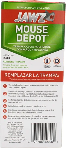 Vista 9 de JT Eaton Jawz 407 Depot - Trampas para ratones cubiertas Protective Depot Cover for Snap Trap Placement; Discreet; Safe Around Kids and Pets