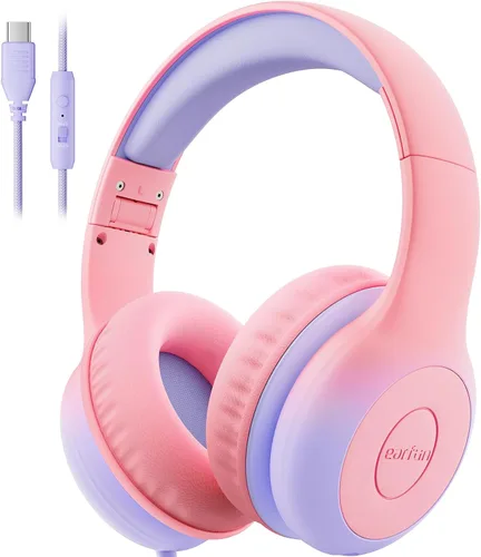 Vista 17 de EarFun K1 - Auriculares para niños con cable con micrófono, auriculares