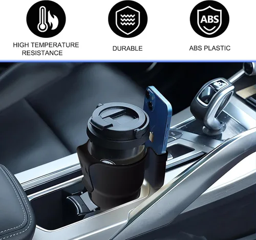 Vista 5 de 1 gancho DM-142 para portavasos de automóvil, soporte para teléfono móvil 2 en 1 + soporte para bebidas, lado de la puerta del coche/respaldo