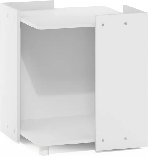 Vista 6 de Furinno Peli Mesa auxiliar multiusos con almacenamiento, color blanco sólido