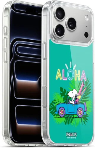Vista 63 de Head Case Designs Funda de gel suave con licencia oficial de Peanuts Tropical Surf Snoopy Aloha Disco compatible con Apple iPhone 13 Mini Surf