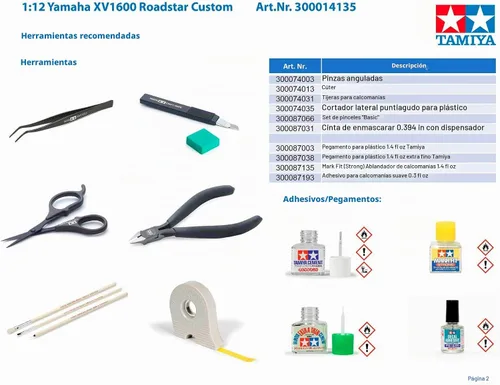 Vista 3 de Tamiya 14135 1/12 Yamaha XV1600 Road Star Kit de modelo de plástico personalizado