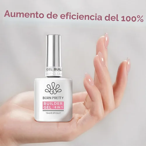 Vista 7 de BORN PRETTY Gel Constructor para Uñas, Gel de Construcción de Uñas de 8 en 1 Transparente para la Cúspide de la Uña y Fortalecedor de Extensión