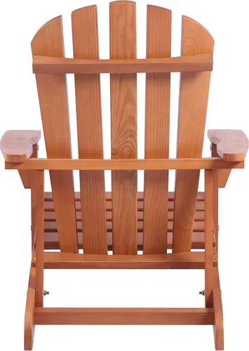 Vista 5 de Silla Adirondack de madera maciza para patio trasero, jardín, césped, porche, color beige