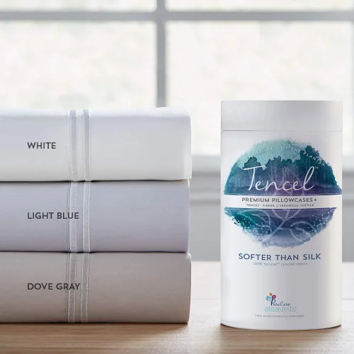 Vista 3 de PureCare Elements Cool Touch - Juego de sábanas con 100 % Tencel, esquinas de ajuste preciso y fundas de almohada envolventes, tamaño individual XL