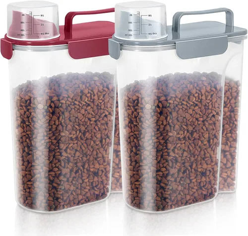 Vista 10 de LEAWALK Recipiente de almacenamiento de alimentos para perros, boquilla grande mejorada sin BPA, contenedores de plástico de almacenamiento