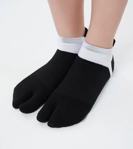 Vista 4 de Calcetines Tabi para hombre con puntera dividida, punta grande, de algodón, atlético, paquete de 6