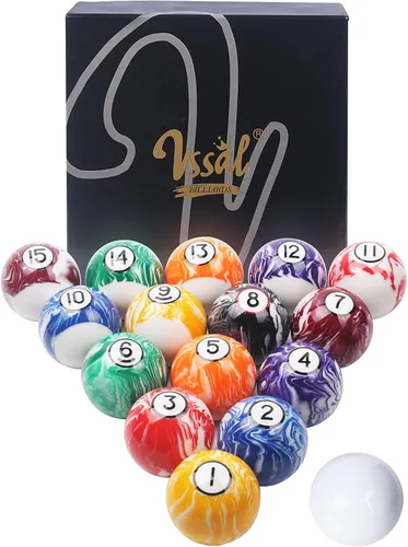 Vista 6 de Juego de bolas de billar para mesa de billar, diseño de mármol, remolino y estilo clásico, juego de 16 bolas