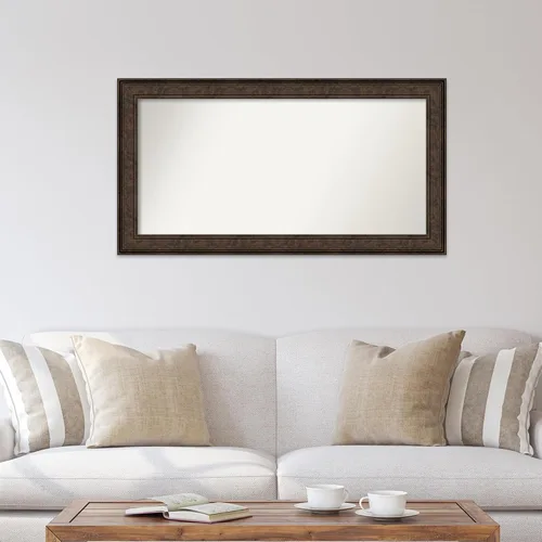Vista 210 de Amanti Art Espejo de pared personalizado no biselado (25 x 25 pulgadas), marco de bronce acentuado, varios tamaños personalizados, espejo de baño