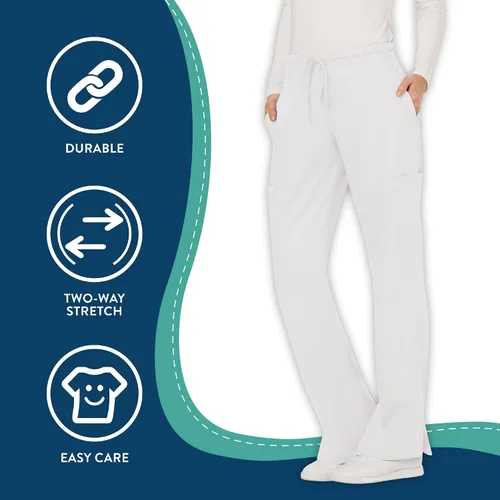 Vista 4 de Cherokee - Pantalones quirúrgicos elásticos Workwear Revolution WW120 para mujer, suaves y con cordón ajustable