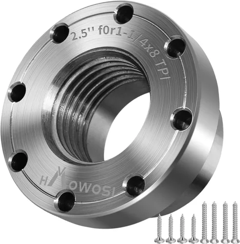 Vista 21 de Placa frontal de torno de madera de acero de 2 pulgadas, placa frontal para torno de madera, placa frontal de torno apta para husillo de 1 pulgada x