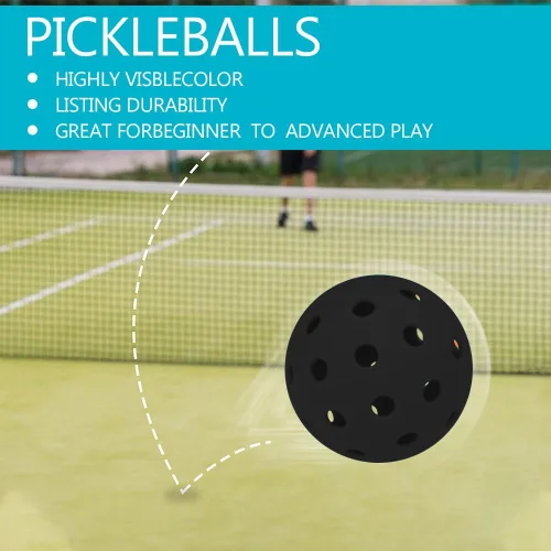 Vista 5 de Paquete de 6 pelotas de pickleball deportivas para exteriores - 40 pelotas de pickleball - Bolas de pickleball de EE. UU. aprobadas por USAPA