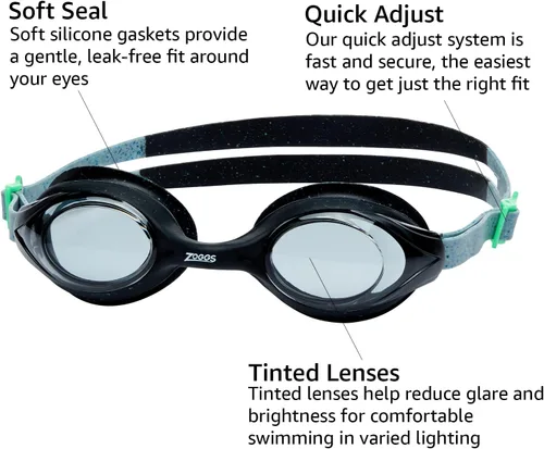 Vista 4 de Zoggs Gafas de natación unisex Predator Flex antivaho con protección UV y lente curvada, ultra ajustada, ajuste rápido, 461041