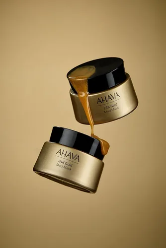 Vista 4 de AHAVA Máscara de barro mineral de oro de 24 quilates, 1.7 onzas líquidas