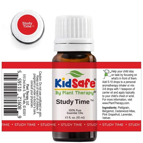 Vista 6 de Plant Therapy KidSafe A+ Attention Aceite esencial sinergético prediluido. Mezcla de: Petitgrain, Bergamota, cedro del Atlas, toronja, lavanda