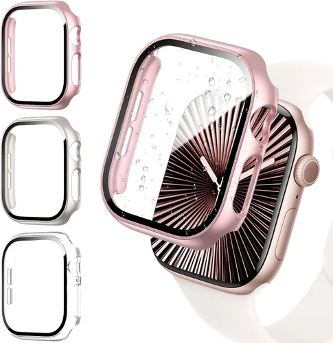 Vista 21 de COMMUTER - Juego de 4 fundas compatibles con Apple Watch de 40 mm Series SE 3ra Gen 2025 SE 2/1 6 5 4 con protector de pantalla de vidrio templado
