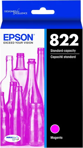 Vista 4 de Epson T822 DURABrite Ultra Ink Cartucho negro de capacidad estándar (T822120-S) y T822 DURABrite Ultra - Tinta de capacidad estándar Magenta