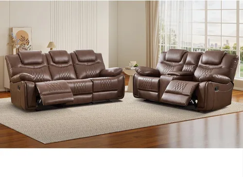 Vista 19 de EBELLO Silla reclinable manual de piel sintética, sofá reclinable con cómodos reposabrazos y respaldo, sofá individual para sala de estar