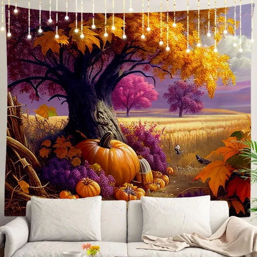 Vista 96 de Shrahala Modern Abstract Artwork Wall Tapestry, Orange Black Beige Wall Hanging Large Tapestry Decoration Polyester Fiber White Hem Around for Dorm