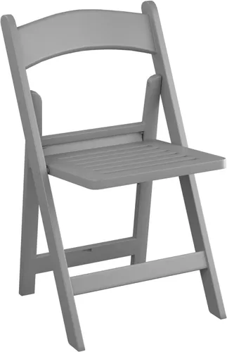 Vista 4 de Juego de 4 sillas plegables de resina negra con asiento de listones