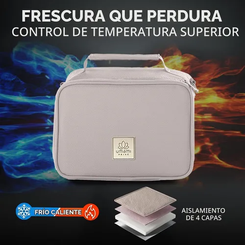 Vista 4 de Umami - Lonchera aislada para mujeres y hombres, lonchera pequeña Gris frío