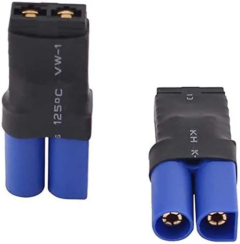 Vista 2 de 2 pares de adaptador de conector de batería RC LiPo compatible con Traxxas Lipo Battery Plug a EC5 macho hembra en cargador ESC