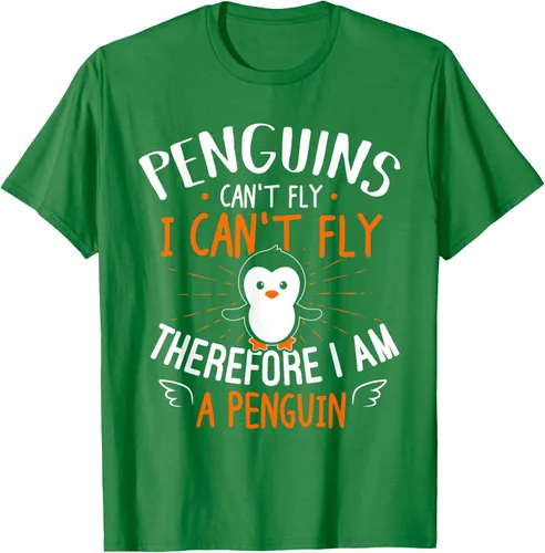 Vista 5 de Penguins Can't Fly Shirt - Camiseta de regalo para amantes de los pingüinos, Azul Azul Marino