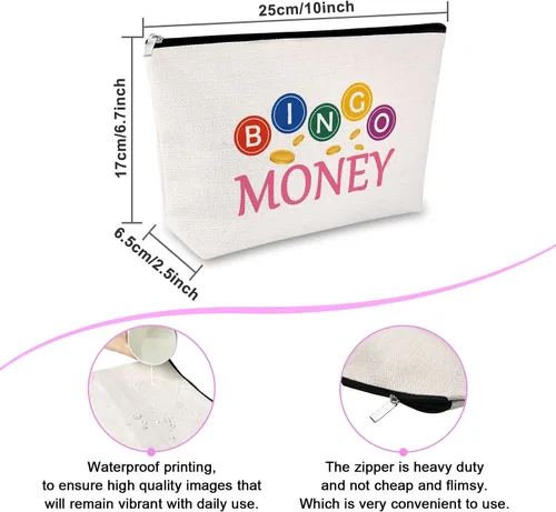 Vista 2 de Regalo de bingo para mujeres, bolsa de maquillaje, regalo para amantes de los juegos de bingo, regalo para amigos, regalo divertido para jugadores