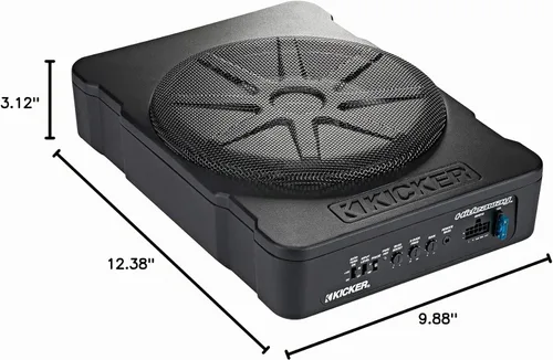 Vista 10 de KICKER 46HS10 Subwoofer Compacto con Alimentación, Oculto, 10 Pulgadas