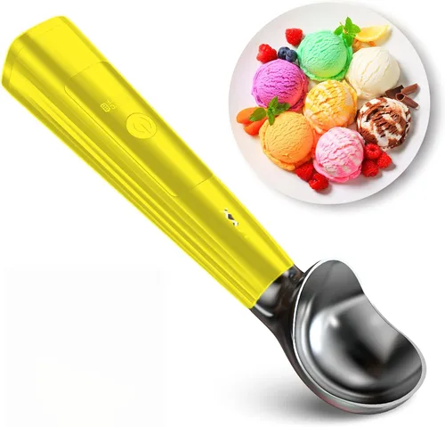 Vista 12 de KYX Cuchara de helado calentada recargable, cuchara eléctrica para helado Blanco
