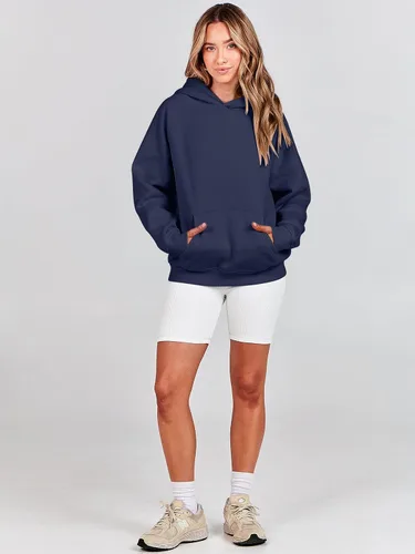 Vista 132 de ANRABESS - Sudaderas con capucha para mujer, sobre talla, de vellón de manga larga, modelo de 2024, para otoño