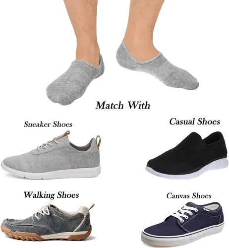 Vista 7 de JORMATT Calcetines de algodón de corte bajo para hombre, con agarre antideslizante, 6 pares, 8 pares