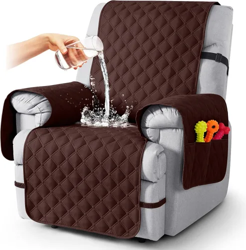 Vista 50 de TAOCOCO Fundas reclinables 100% impermeables, con correas para las piernas, funda de sofá reclinable reversible para silla reclinable, protector