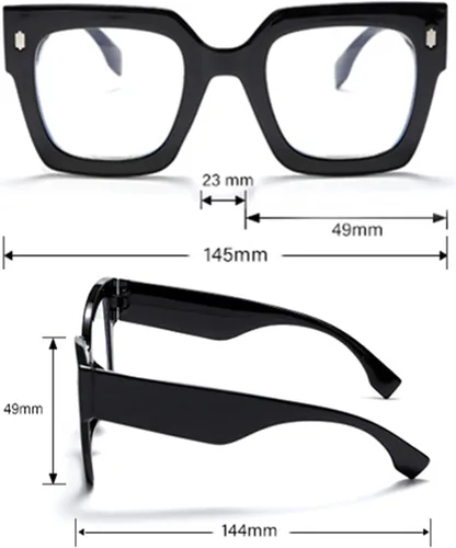 Vista 4 de Gafas de lectura cuadradas de gran tamaño con bloqueo de luz azul para mujer, elegantes lectores de computadora para mujer
