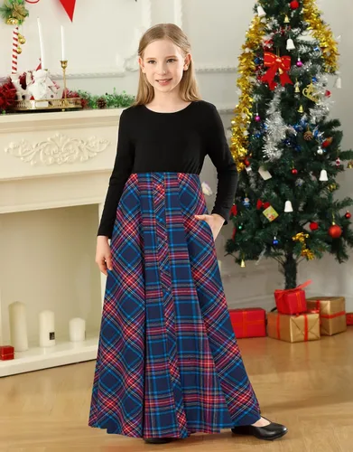 Vista 5 de KYMIDY Vestido largo para niñas de 6 a 14 años