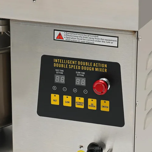Vista 9 de Máquina de amasado de masa comercial 750 W Mezclador de masa en espiral eléctrico de alta resistencia 10.6QT Máquina mezcladora de harina de doble