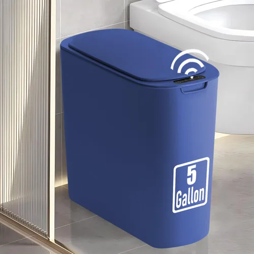 Vista 12 de TIPGO Cubo de basura de 5 galones con sensor de movimiento para baño con tapa, cubo de basura automático sin contacto, cesta de basura inteligente