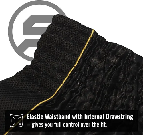 Vista 4 de Pantalones cortos clásicos de Muay Thai para hombres y mujeres, boxeo, kickboxing, alto grado, artes marciales mixtas, ropa de entrenamiento