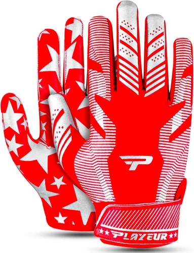 Vista 4 de Guantes de Fútbol Americano Premium para Niños, Jóvenes y Adultos - Receptor Adhesivo Premium con Tecnología de Ajuste Adaptativo - Rendimiento