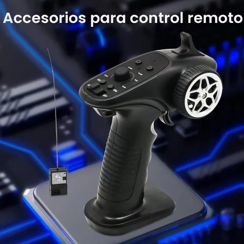 Vista 10 de Controlador RC de 2.4 GHz 4 canales remoto y receptor transmisor de radio digital para tanque de barco de coche RC (versión actualizada)