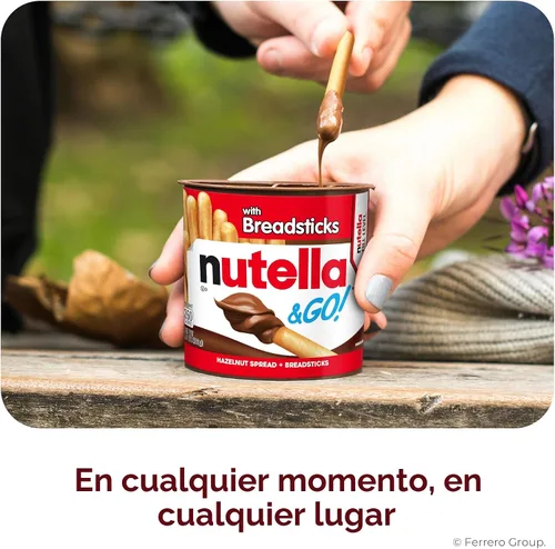 Vista 4 de Nutella & Go Avellana para untar y palitos de pan, 1.8 onzas