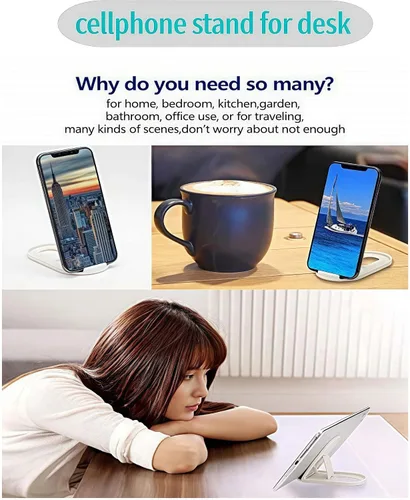 Vista 3 de Prettyia Soporte plegable portátil para teléfono Ángulo ajustable, compatible con iPhone y otros teléfonos móviles y tabletas de 4 pulgadas