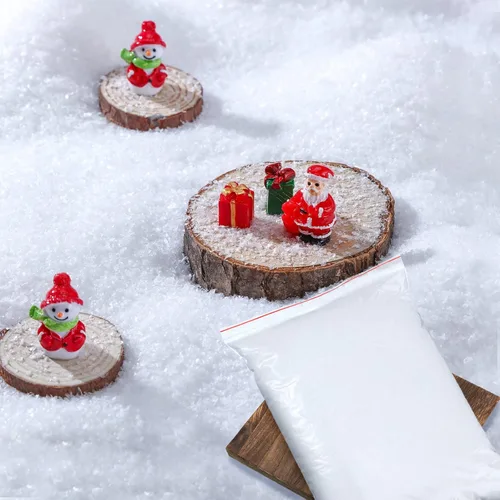 Vista 8 de Syhood - Nieve falsa de Navidad para manualidades, nieve falsa con purpurina, nieve falsa en polvo artificial para decoración de pueblo, decoración
