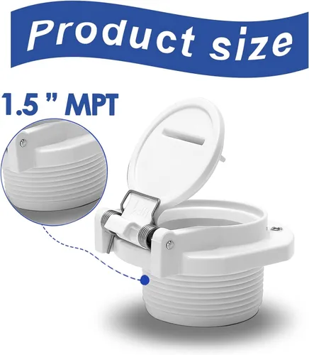Vista 4 de W400BWHP, GW9530 - Cubierta de succión para piscina, rotación libre, bloqueo de vacío, ajuste de pared de seguridad de 1-1/2 pulgadas, MPT