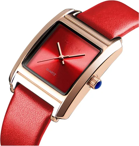 Vista 2 de MASTOP Relojes de pulsera de lujo para mujer, correa de cuero fina, resistente al agua, con correa de cuero